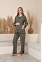 طقم بيجاما للنفاس Soft Elegance، ناعم ومزود بأزرار وخصر قابل للتعديل - 2