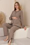 طقم بيجاما للنفاس Soft Elegance، ناعم ومزود بأزرار وخصر قابل للتعديل - 5