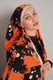 Orange Brushstroke Patterned Elegance Shawl