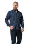 Long Sleeve Lumberjack Men's Flannel Autumn and Winter Shirt Navy Blue Plaid 4047 - 3
