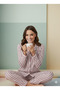 Women's Viscose Buttoned Pajama Set Printed - 2
