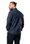 Long Sleeve Lumberjack Men's Flannel Autumn and Winter Shirt Navy Blue Plaid 4047 - 4