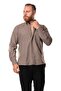 Long Sleeve Lumberjack Men's Flannel Autumn and Winter Shirt Light Brown 4036 - 3