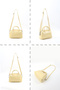 Crinkled Textured Yellow Shk184 Faux Leather, Single Compartment with Zipper, Strap Hand, Arm and Shoulder Bag - 8