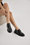 Women's Black Leather Thermo Sole Lace-Up Casual Boots - 2