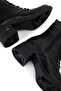 Women's Genuine Leather Black Leather Heeled Boots - 3