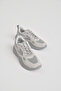 Men's Gray Faylon Sole Breathable Fabric Reflective Wavy Patterned Sports Shoes - 3