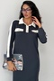 Women's Polo Neck Ornamental Button and Pocket Midi Length Modal Dress - 3