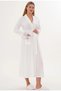 Women's Ecru Shawl Collar Lace Special Design Maternity Dressing Gown Nightgown Set of 2 - 3