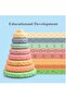 8-Piece Soft Silicone Stacking Rings Toy, Baby Building Blocks Teething Toy, Natural - 2