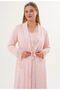 Women's Powder Shawl Collar Lace Special Design Maternity Dressing Gown Nightgown Set of 2 - 2
