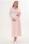 Women's Powder Shawl Collar Lace Special Design Maternity Dressing Gown Nightgown Set of 2 - 4