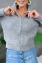 Basic Soft Textured Mock Neck Zippered Knitwear Cardigan Aw25Hi0047 - 2
