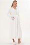 Women's Ecru Shawl Collar Lace Special Design Maternity Dressing Gown Nightgown Set of 2 - 7
