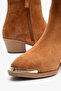 Medna Tan Suede Leather Women's Boots - 5