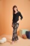 Women's Black Long Sleeve Pajama Set 28040