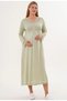Women's Green Special Design Maternity Nightgown with Hidden Nursing Feature - 2