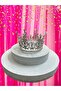 Pasta Crown Full Round Silver Color Metal Crown with Stones Accessory 11 cm - 3
