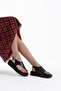 Milena Black Skin Buckle Detailed Sandals - 6
