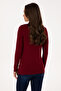Women's Burgundy V-Neck Basic Sweater 50307712-Vr014 - 5