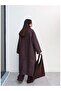 Herringbone Pattern Pocketed Long Coat - 5