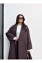Herringbone Pattern Pocketed Long Coat - 2