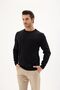 Men's Crew Neck Wool Sweater Winter Stylish Warm and Soft Knitwear Black m - 6