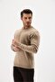 Men's Crew Neck Wool Sweater Winter Stylish Warm and Soft Knitwear Beige XL - 5