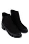 Women's Genuine Leather Black Nubuck Heeled Boots - 2