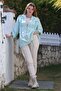 Italian Mint K Hooded Buttoned Long Sleeve Zippered Pocket Mesh Detailed Linen Woven Jacket 75 65 - 7