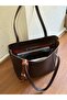 Faux Leather Women's Shoulder Bag with Scarf Detail - 4