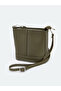 Khaki Leather Look Women's Shoulder Bag - 2