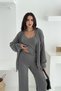 Soft Textured Beard Rope Blouse Cardigan Pants 3-Piece Knitwear Bottom-Top Set Aw25Au0023 - 6