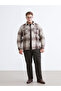 Brown Regular Fit Wool Blend Plaid Men's Shirt Jacket - 2