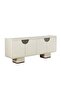 Oru Tempered Glass Top Buffet Cabinet - Cream/Beige, 4 Doors, Engineered Wood & Metal, 180x39.5x75cm - 4