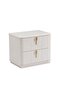 Lintell 2 Drawer Night Stand - Cream, Engineered Wood Bedside Table, 60x40x52.2cm, 2-Year Warranty