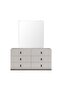 Trevor Dresser with Mirror & Stool Set - Beige/Light Grey Finish, Engineered Wood, 150x47x187.4cm - 4