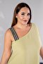 333481 Women's Plus Size One-Shoulder Striped Dress Light Green - 3