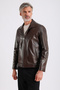 Maroquin Leather Foden Men's Brown Leather Coat - 2