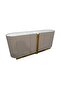 AlLayal Marble Top Buffet Cabinet, Elegant Brown & Brushed Gold, 180x45x80cm, Durable Melamine & MDF - 2