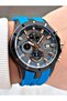 Functional Blue Color 10 Atm Water Resistant Silicone Cord Steel Case Men's Wristwatch 893.065Mr - 4