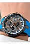 Functional Blue Color 10 Atm Water Resistant Silicone Cord Steel Case Men's Wristwatch 893.065Mr - 2