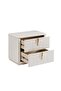Lintell 2 Drawer Night Stand - Cream, Engineered Wood Bedside Table, 60x40x52.2cm, 2-Year Warranty - 2