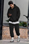 Men's Oversized 3-Thread Ş Fleece-Lined Basic Tracksuit Set