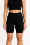 High Waist Black Yoga Pilates Athlete Short Leggings – Women's Leggings with Polyamide Fabric and Gold Lotus Pattern - 3