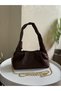 Women's Hand and Shoulder Bag with Suede Leather Chain Strap - 2