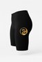 High Waist Black Yoga Pilates Athlete Short Leggings – Gold Yin Yang Lotus Women's Leggings with Polyamide Fabric - 2