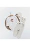 Unisex Baby Set with Mushroom Embroidery Salopet, Snap-Button Bottomed Bodysuit and Beret - 2