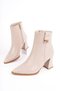 Luxera Pointed Toe Buckle Detailed Zippered Thick Heeled Women's Boots - 2