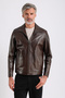 Maroquin Leather Foden Men's Brown Leather Coat - 3